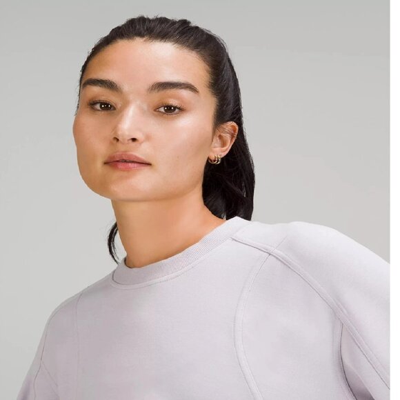 Lululemon Softstreme Ribbed Hem Cropped Faint Lavender Sz 12 $109 - Picture 3 of 6